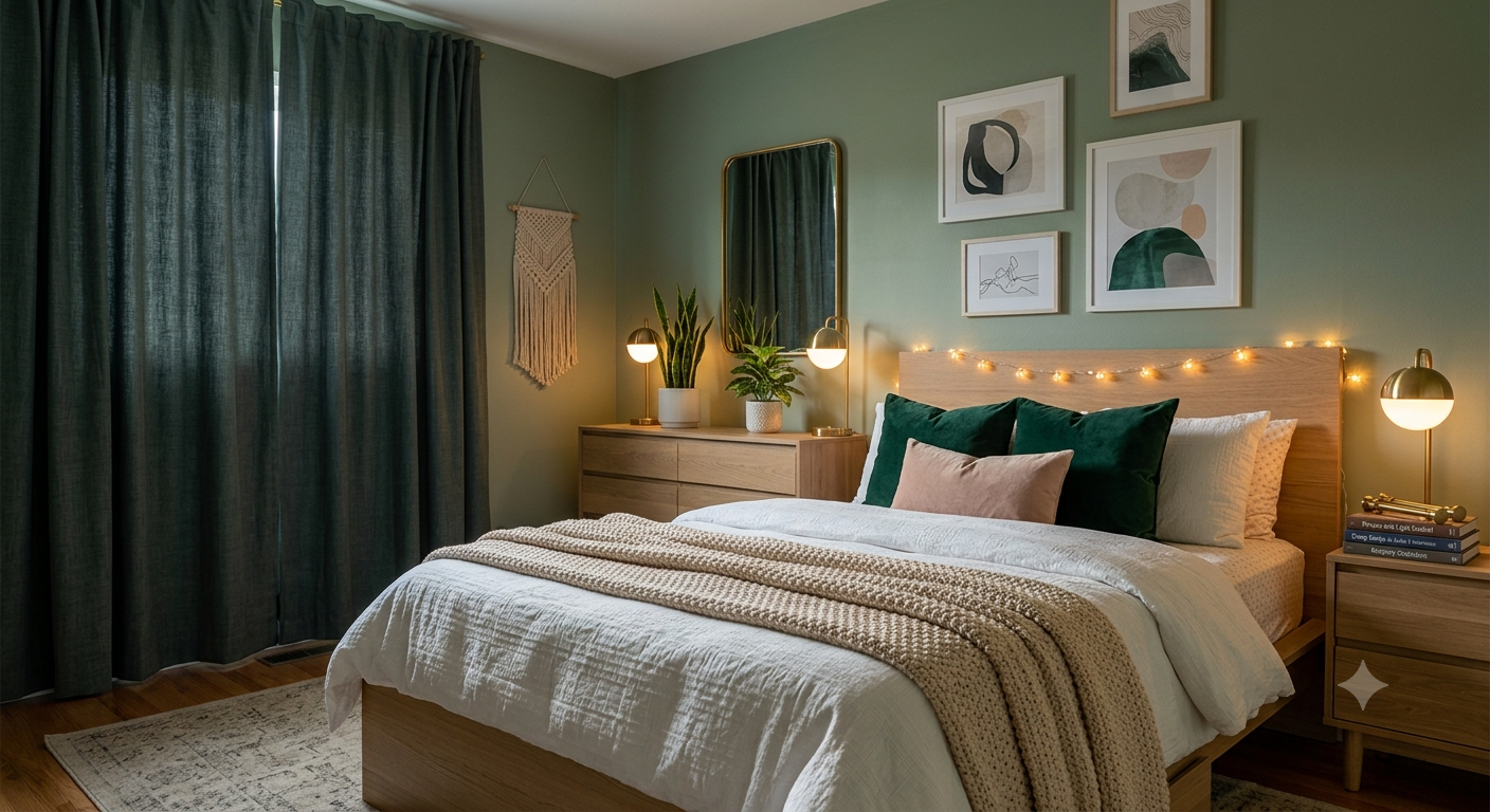 Decorate windows with curtains