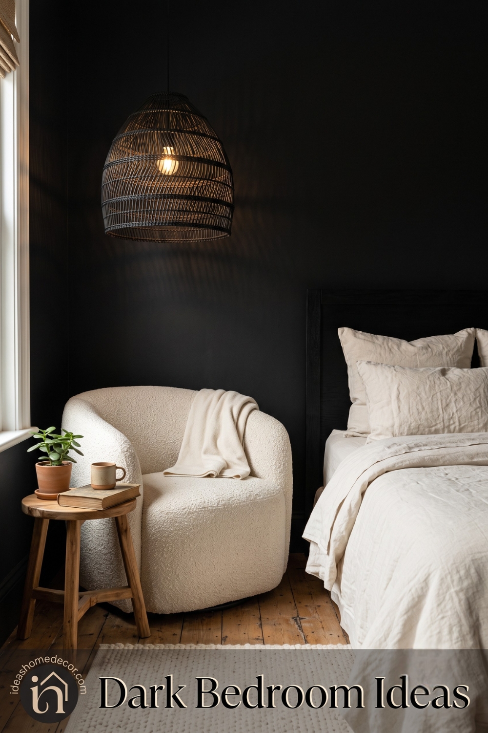 Black Bedroom Ideas: Black and Cream Instead of Black and White