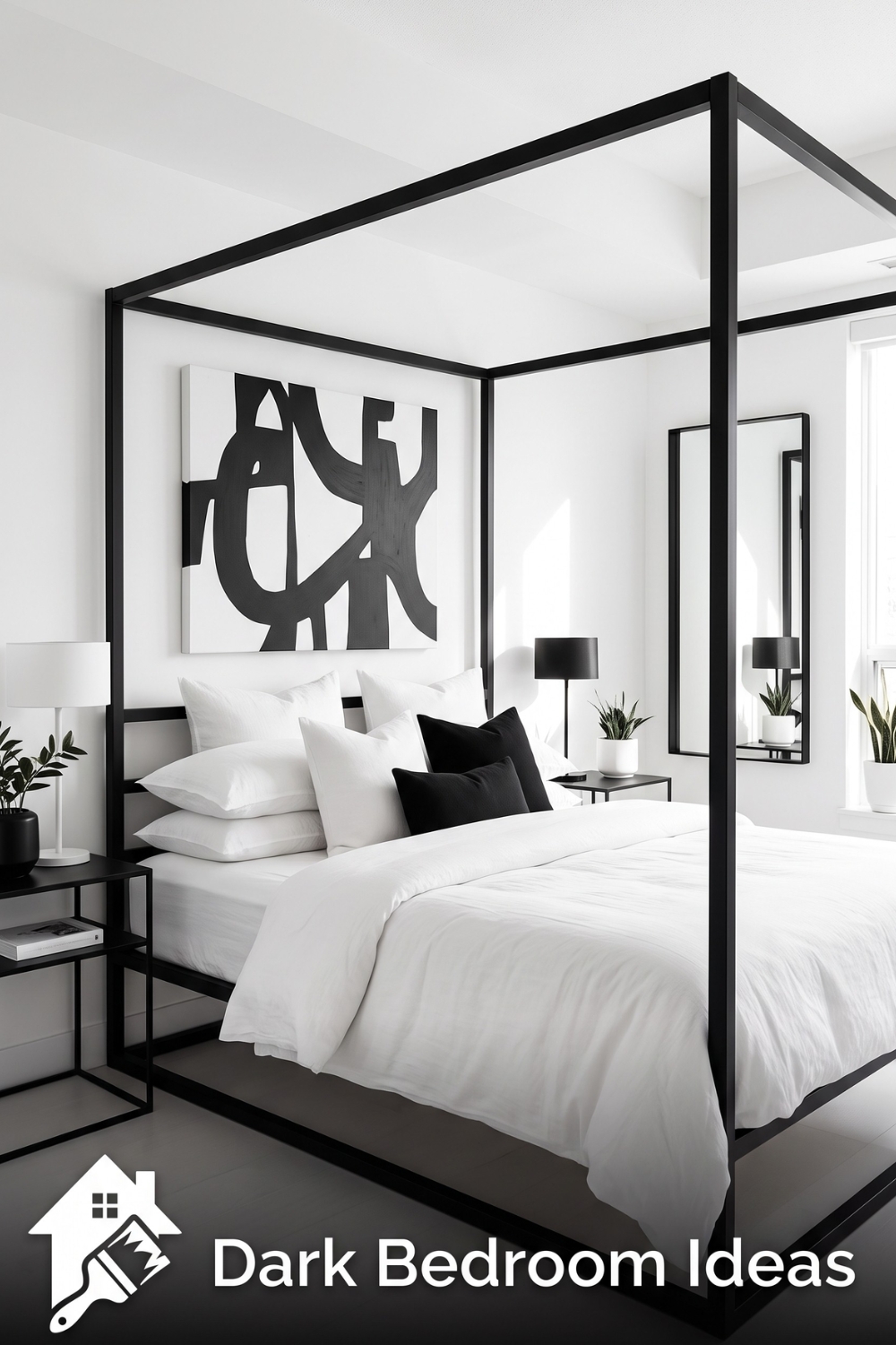 Black Bedroom Ideas: High-Contrast Black and White