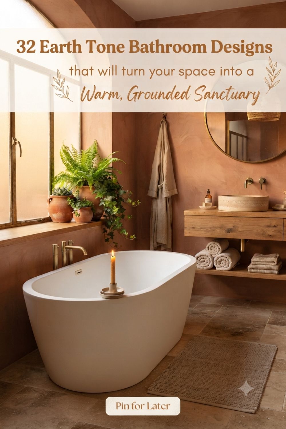 32 Earth Tone Bathroom Designs That Will Turn Your Space Into a Warm, Grounded Sanctuary