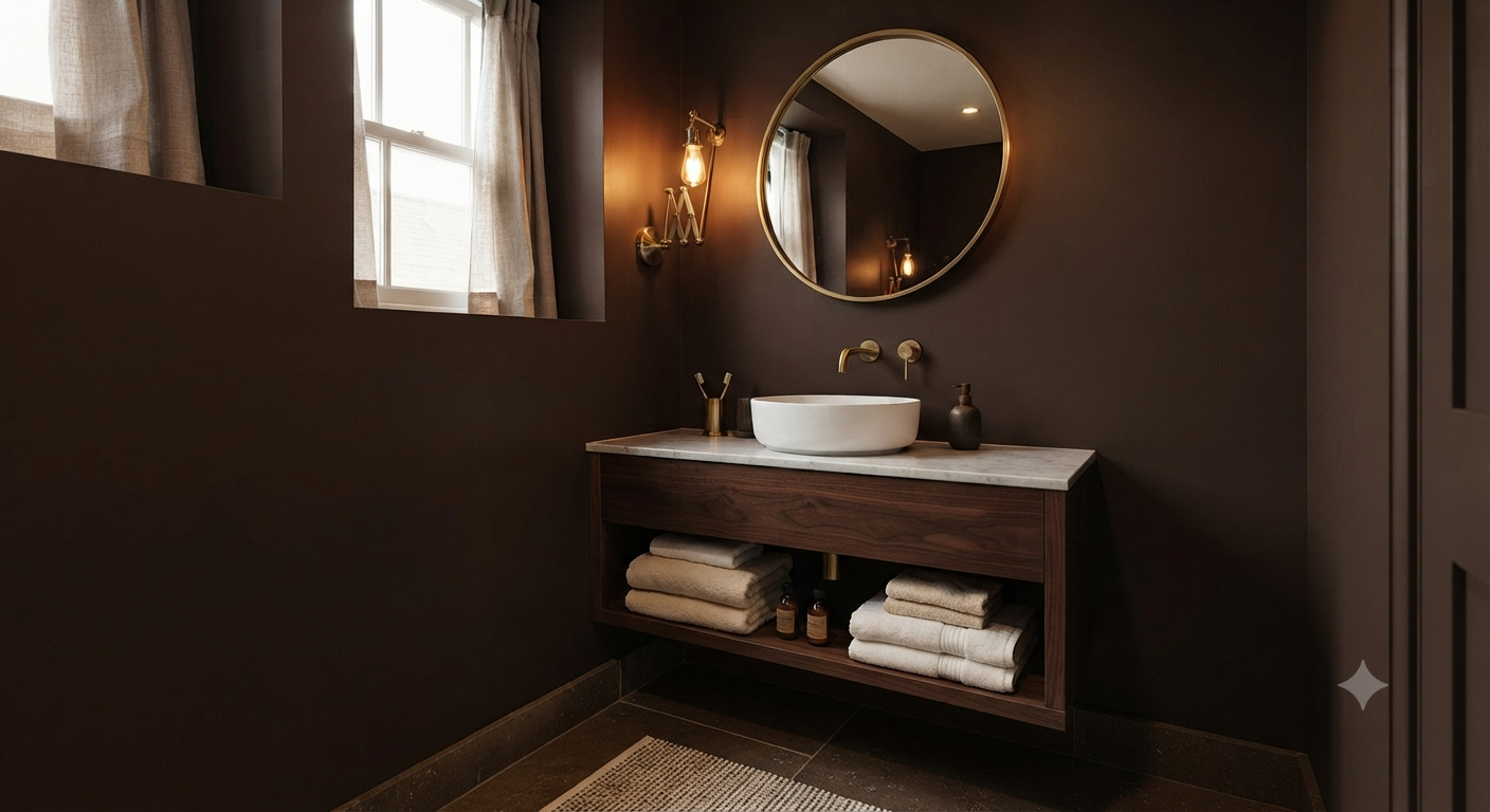 The Moody Chocolate Brown Bathroom