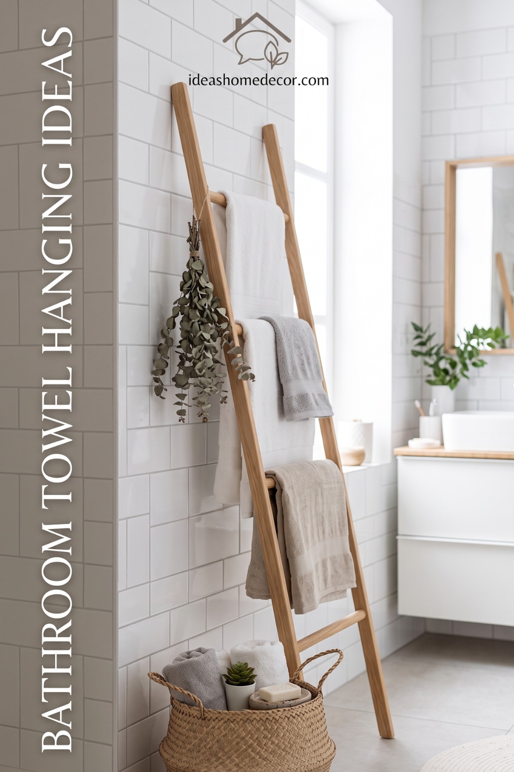 Bathroom Towel Hanging Ideas: The Scandinavian Leaning Ladder Rack